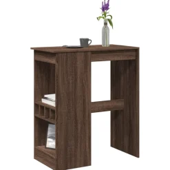 VIDAXL - Table de bar avec étagères chêne marron bois d'ingénierie