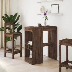 VIDAXL - Table de bar avec étagères chêne marron bois d'ingénierie