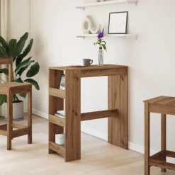 VIDAXL - Table de bar avec étagères chêne artisanal bois d'ingénierie