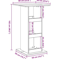 VIDAXL - Table de bar avec rangement chêne fumé bois d’ingénierie