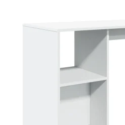 VIDAXL - Table de bar et étagère blanc 124x46x103,5 cm bois d'ingénierie