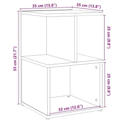 VIDAXL - Table de chevet chêne artisanal 35x35x55 cm bois d'ingénierie