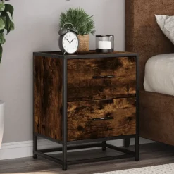 VIDAXL - Table de chevet chêne fumé 40x31x50 cm bois d'ingénierie