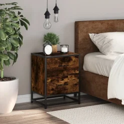 VIDAXL - Table de chevet chêne fumé 40x31x50 cm bois d'ingénierie