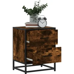 VIDAXL - Table de chevet chêne fumé 40x31x50 cm bois d'ingénierie