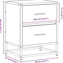 VIDAXL - Table de chevet chêne fumé 40x31x50 cm bois d'ingénierie
