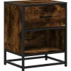 VIDAXL - Table de chevet chêne fumé 40x31x50 cm bois d'ingénierie