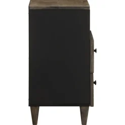 VIDAXL - Table de chevet gris clair 50x33x60 cm bois de manguier massif