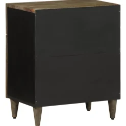 VIDAXL - Table de chevet gris clair 50x33x60 cm bois de manguier massif