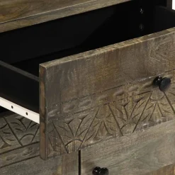 VIDAXL - Table de chevet gris clair 50x33x60 cm bois de manguier massif