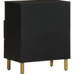 VIDAXL - Table de chevet noir 50x33x62 cm bois d'ingénierie