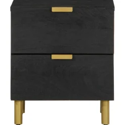 VIDAXL - Table de chevet noir 40x33x46 cm bois de manguier solide