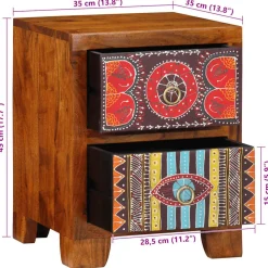 VIDAXL - Table de chevet 35x35x45 cm bois d acacia massif