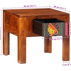 VIDAXL - Table de chevet 40x40x36 cm bois d'acacia massif