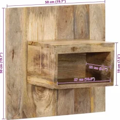 VIDAXL - Table de chevet 50x27x50 cm bois massif de manguier brut