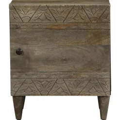 VIDAXL - Tables chevet 2 pcs gris clair 40x33x46 cm bois manguier solide