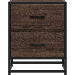 VIDAXL - Tables de chevet 2 pcs chêne marron 40x31x50 cm bois ingénierie