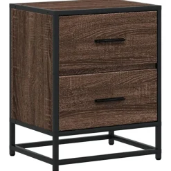 VIDAXL - Tables de chevet 2 pcs chêne marron 40x31x50 cm bois ingénierie