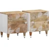 VIDAXL - Tables de chevet 2 pcs 40x33,5x46 cm bois de manguier solide