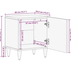 VIDAXL - Tables de chevet 2 pcs 40x33,5x46 cm bois de manguier solide