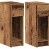 VIDAXL - Tables de chevet avec tiroir 2 pcs vieux bois 20x36x60 cm
