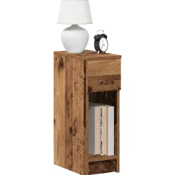 VIDAXL - Tables de chevet avec tiroir 2 pcs vieux bois 20x36x60 cm