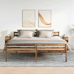 VIDAXL - Tables de chevet avec tiroir 2 pcs vieux bois 20x36x60 cm