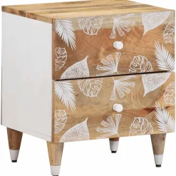 VIDAXL - Tables de chevet 2 pcs 40x33,5x46 cm bois de manguier solide