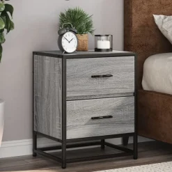 VIDAXL - Tables de chevet 2 pcs sonoma gris 40x31x50 cm bois ingénierie