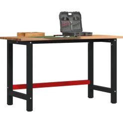 VIDAXL - Établi marron clair 140x60x81,5 cm bois de chêne massif