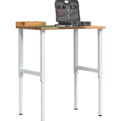 VIDAXL - Établi marron clair 80x60x(71,5-98) cm bois de chêne massif