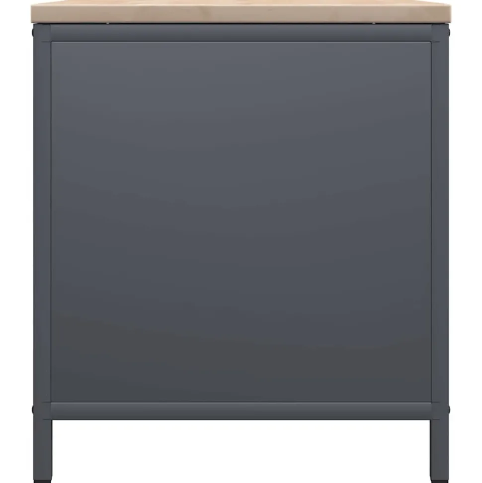 VIDAXL - Étagère à bois de chauffage avec plateau en bois anthracite