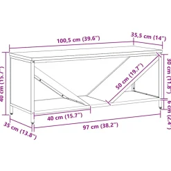 VIDAXL - Étagère à bois de chauffage avec plateau en bois anthracite