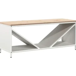 VIDAXL - Étagère à bois de chauffage avec plateau en bois blanc