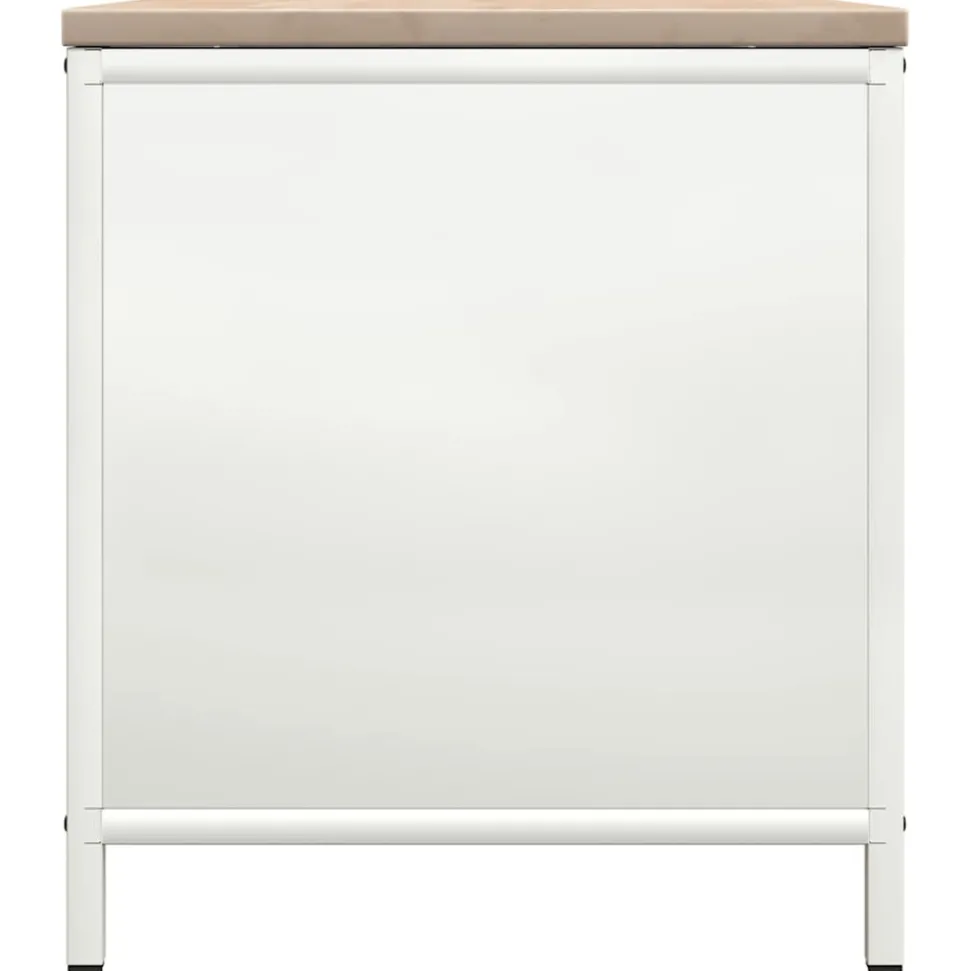 VIDAXL - Étagère à bois de chauffage avec plateau en bois blanc