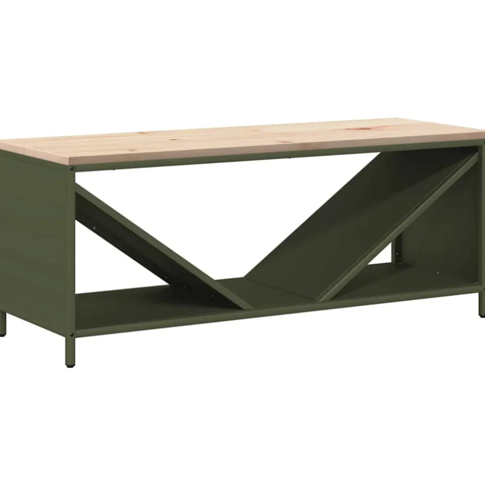 VIDAXL - Étagère à bois de chauffage avec plateau en bois vert olive