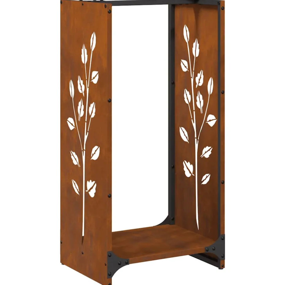 VIDAXL - Étagère à bois 40x30x80 cm acier résistant aux intempéries