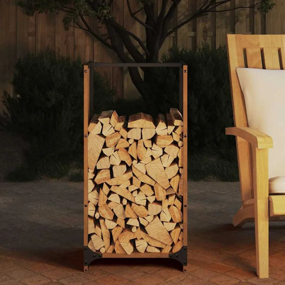 VIDAXL - Étagère à bois 40x30x80 cm acier résistant aux intempéries