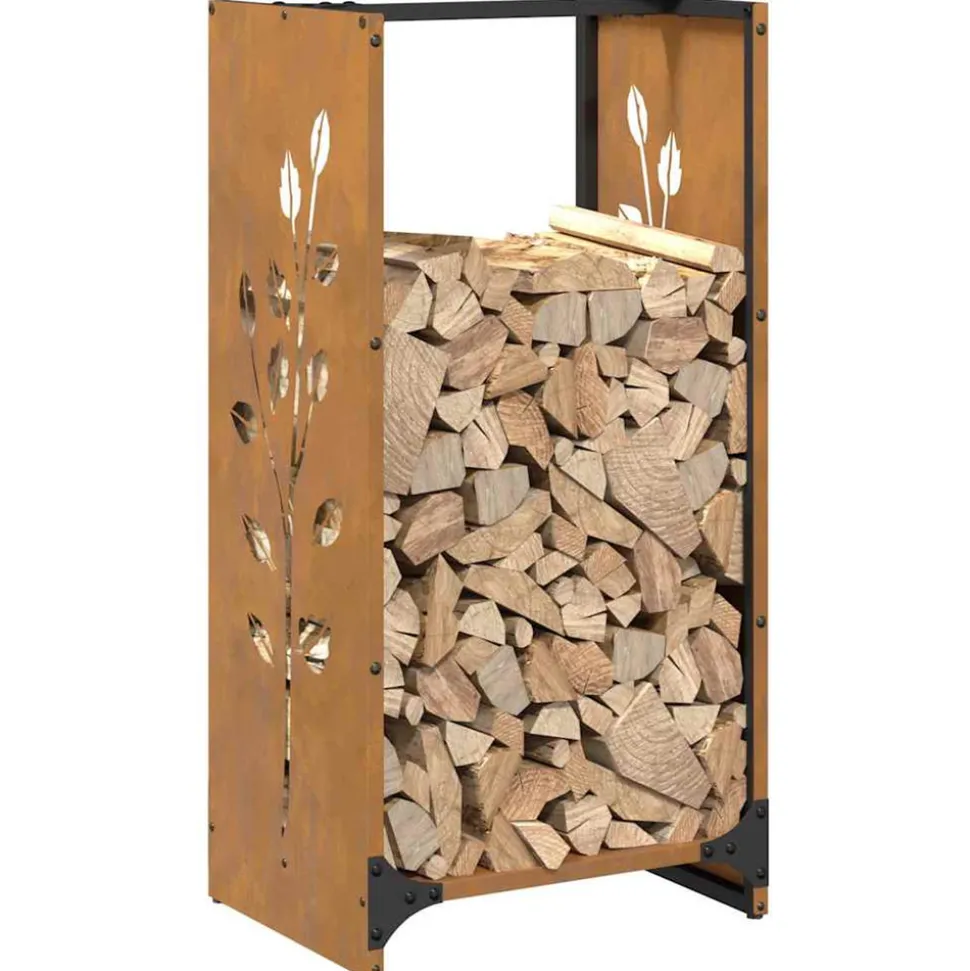 VIDAXL - Étagère à bois 40x30x80 cm acier résistant aux intempéries