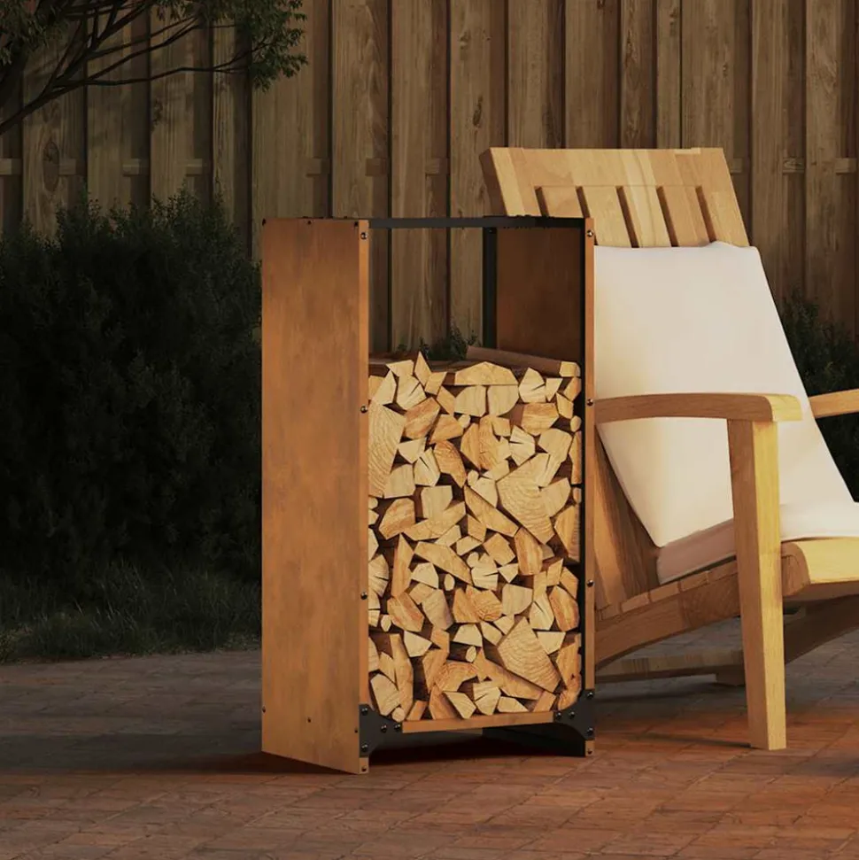 VIDAXL - Étagère à bois 40x30x80 cm acier résistant aux intempéries