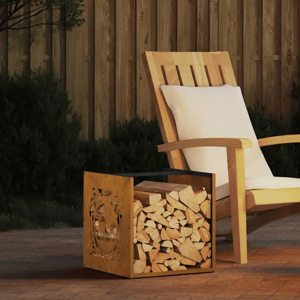 VIDAXL - Étagère à bois 40x40x40 cm acier résistant aux intempéries