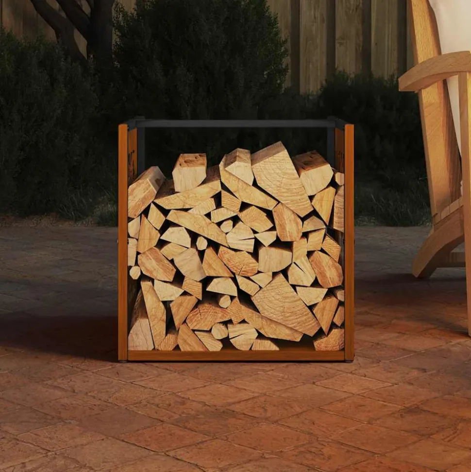 VIDAXL - Étagère à bois 40x40x40 cm acier résistant aux intempéries