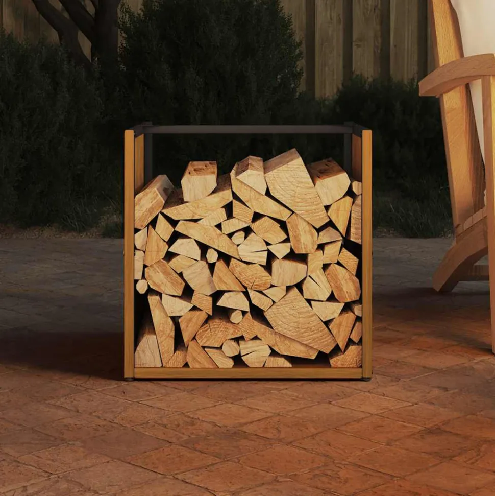 VIDAXL - Étagère à bois 40x40x40 cm acier résistant aux intempéries