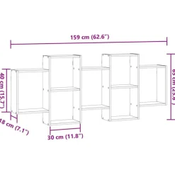 VIDAXL - Étagère murale chêne artisanal 159x18x65 cm bois d'ingénierie