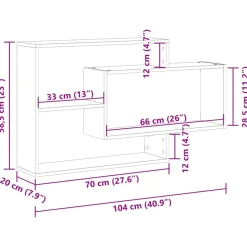 VIDAXL - Étagère murale chêne artisanal 104x20x58,5 cm bois d'ingénierie
