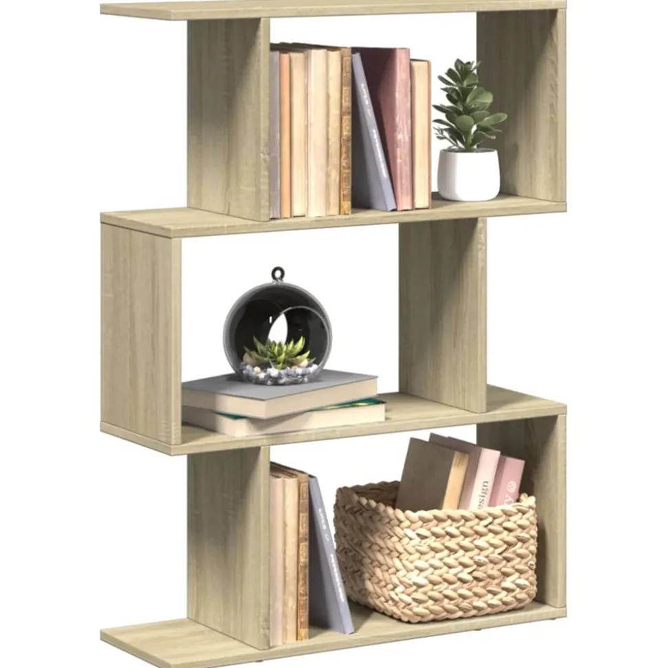 VIDAXL - Étagère séparatrice de pièce 3 niveaux chêne sonoma 70x24x97 cm