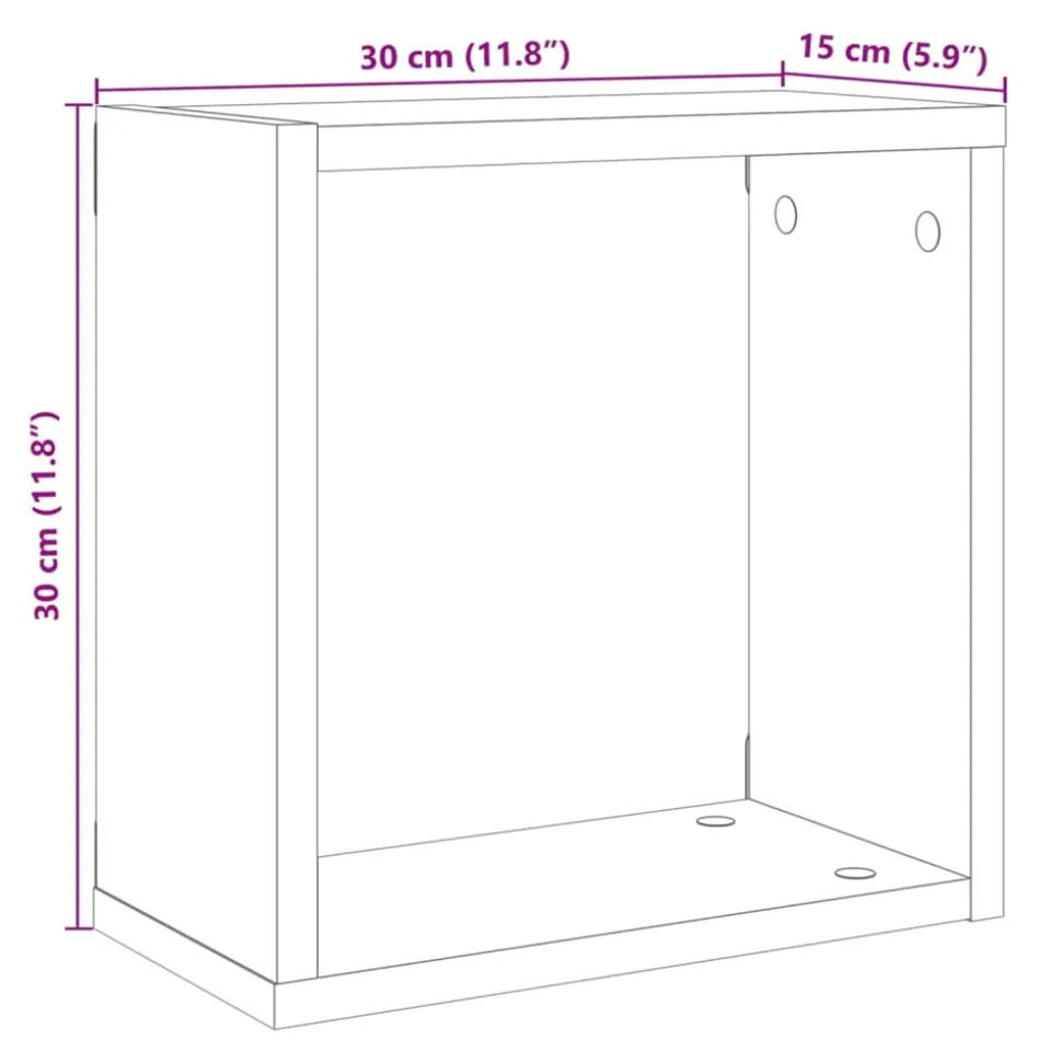 VIDAXL - Étagères cube murales 4 pcs chêne artisanal bois d'ingénierie