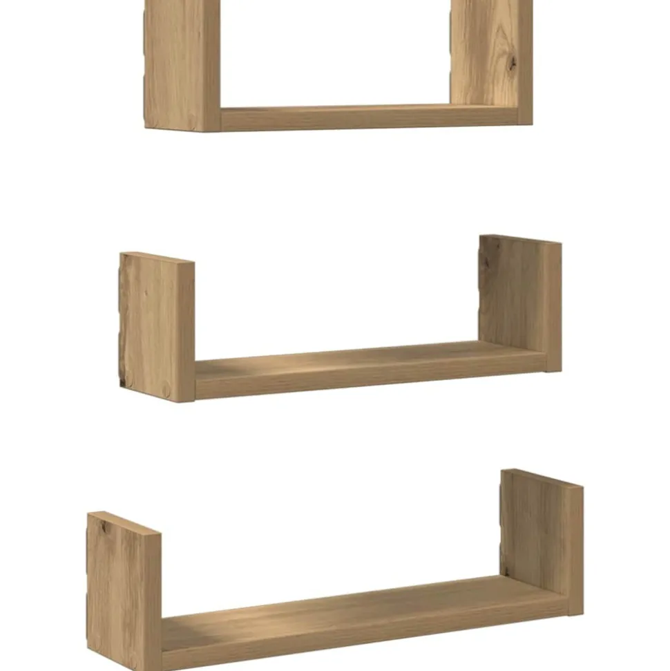VIDAXL - Étagères murales 3 pcs chêne artisanal bois d'ingénierie