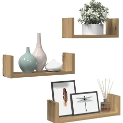 VIDAXL - Étagères murales 3 pcs chêne artisanal bois d'ingénierie