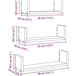 VIDAXL - Étagères murales 3 pcs chêne artisanal bois d'ingénierie